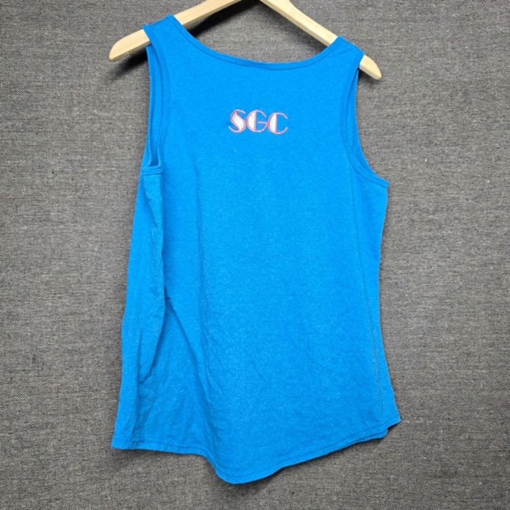 Port & Company Core Cotton Tank Top Blue SGC Monogram Womens XL Sleeveless Shirt